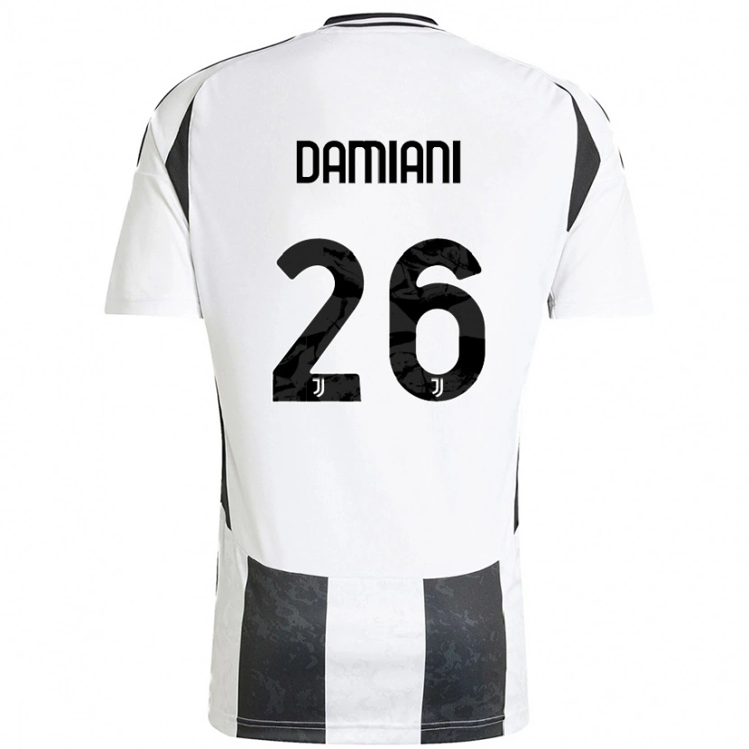 Danxen Kvinnor Samuele Damiani #26 Vit Svart Hemmatröja Matchtröjor 2024/25 Tröjor T-Tröja