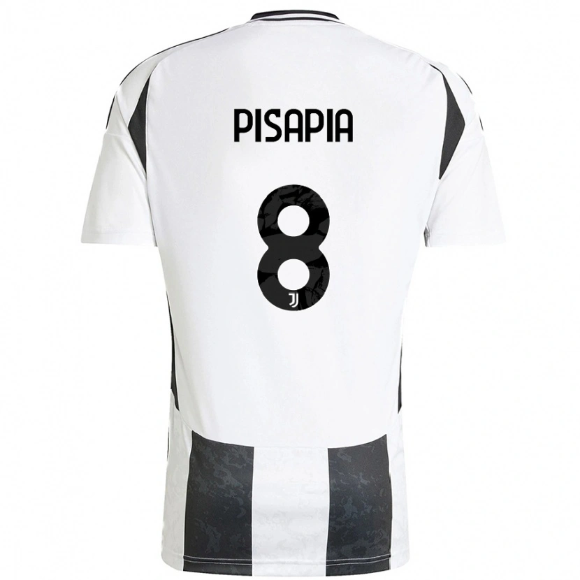 Danxen Kvinnor Luciano Pisapia #8 Vit Svart Hemmatröja Matchtröjor 2024/25 Tröjor T-Tröja