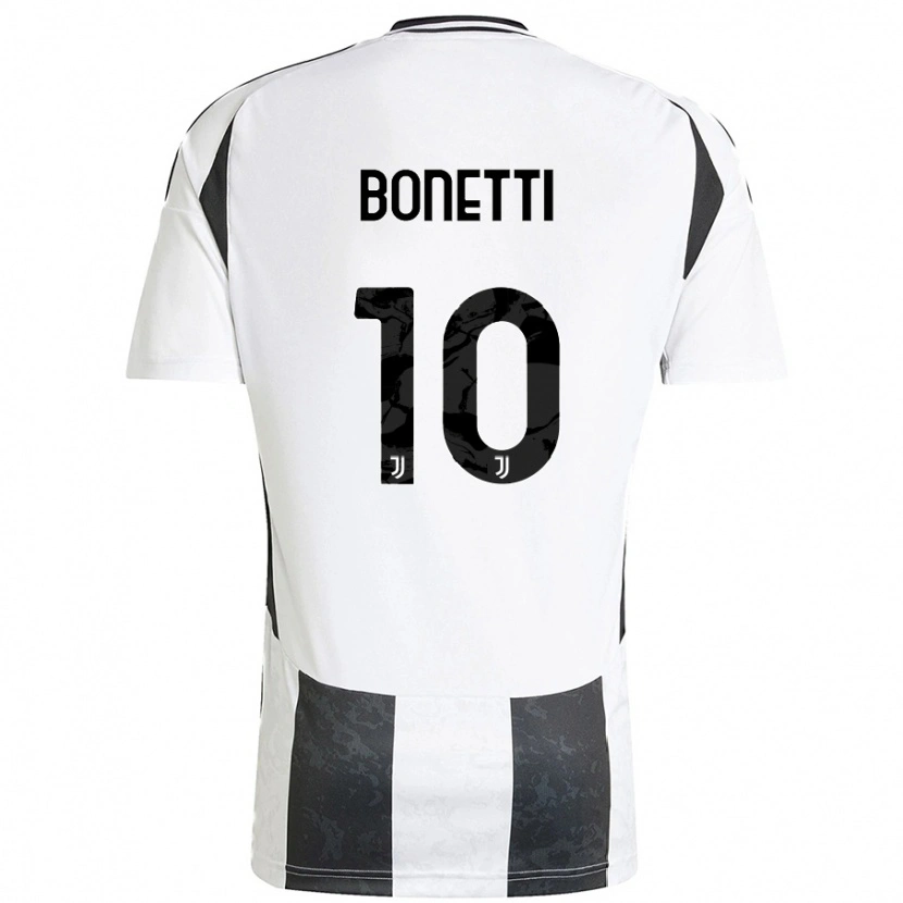 Danxen Kvinnor Andrea Bonetti #10 Vit Svart Hemmatröja Matchtröjor 2024/25 Tröjor T-Tröja