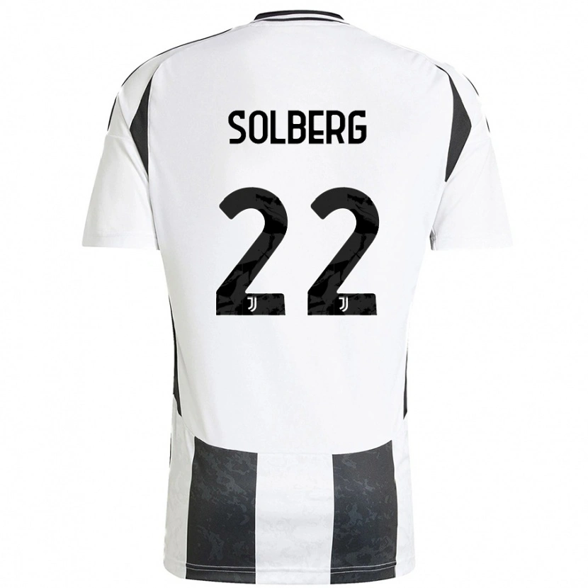 Danxen Kvinnor Elias Solberg #22 Vit Svart Hemmatröja Matchtröjor 2024/25 Tröjor T-Tröja