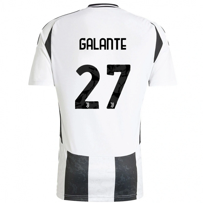 Danxen Kvinnor Tommaso Galante #27 Vit Svart Hemmatröja Matchtröjor 2024/25 Tröjor T-Tröja