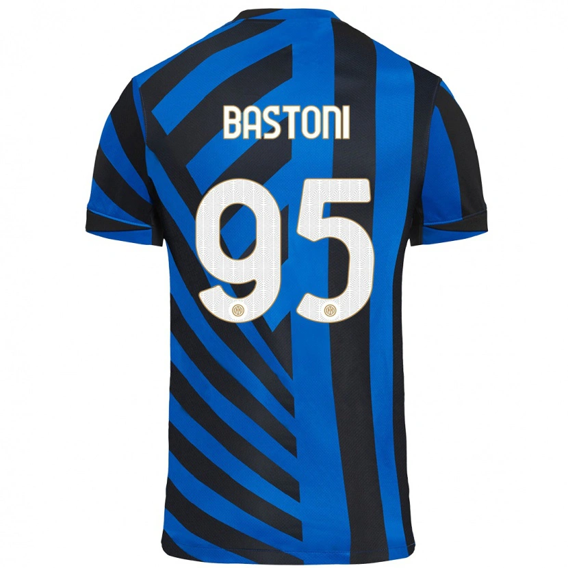 Danxen Kvinnor Alessandro Bastoni #95 Blå Svart Hemmatröja Matchtröjor 2024/25 Tröjor T-Tröja