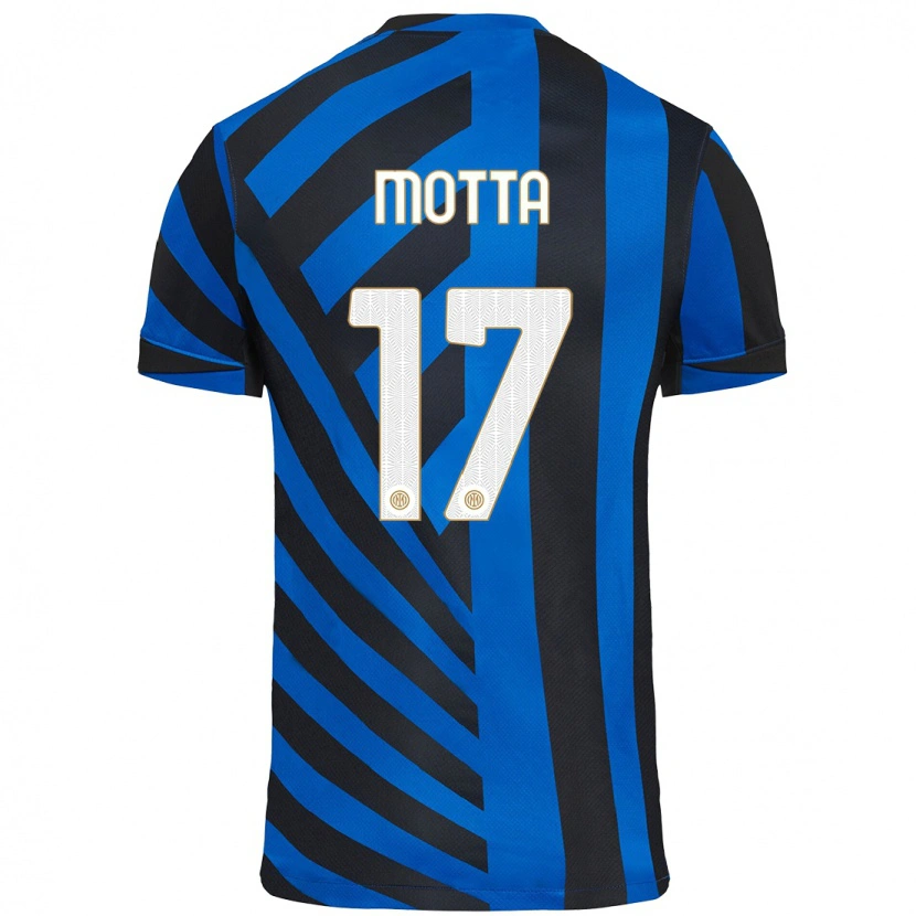Danxen Kvinnor Matteo Motta #17 Blå Svart Hemmatröja Matchtröjor 2024/25 Tröjor T-Tröja