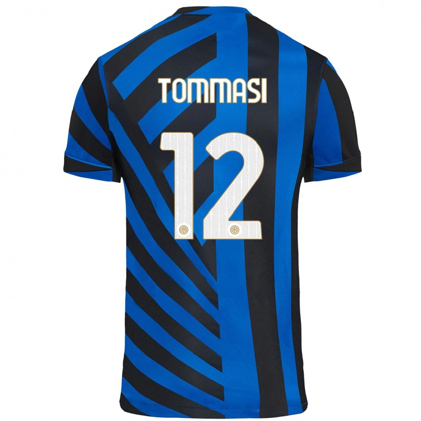 Danxen Kvinnor Francesco Tommasi #12 Blå Svart Hemmatröja Matchtröjor 2024/25 Tröjor T-Tröja