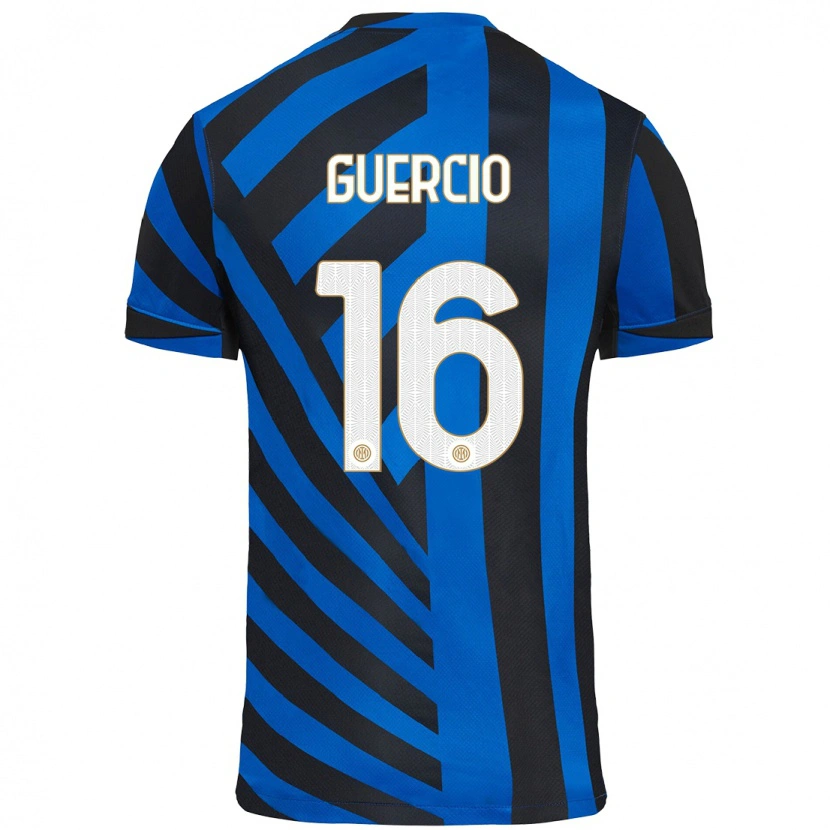 Danxen Kvinnor Tommaso Guercio #16 Blå Svart Hemmatröja Matchtröjor 2024/25 Tröjor T-Tröja