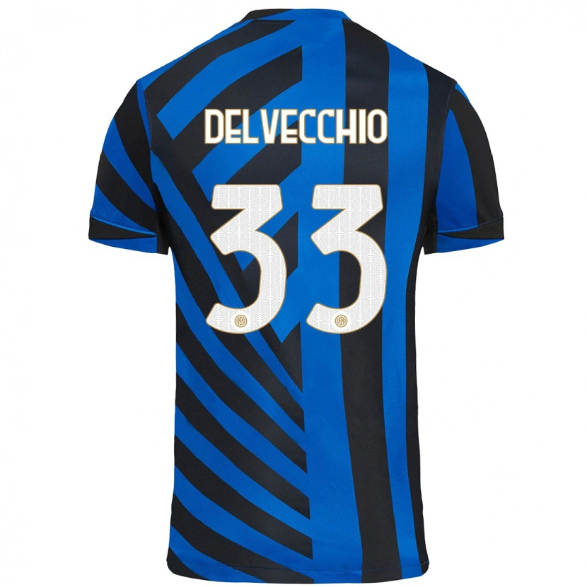 Danxen Kvinnor Gabriele Delvecchio #33 Blå Svart Hemmatröja Matchtröjor 2024/25 Tröjor T-Tröja