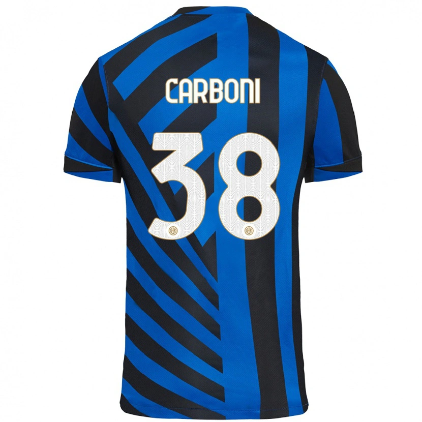 Danxen Kvinnor Valentin Carboni #38 Blå Svart Hemmatröja Matchtröjor 2024/25 Tröjor T-Tröja