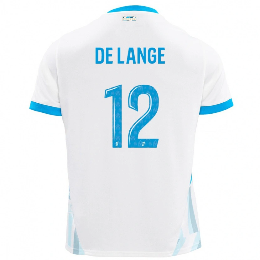 Danxen Kvinnor Jeffrey De Lange #12 Vit Himmelsblå Hemmatröja Matchtröjor 2024/25 Tröjor T-Tröja