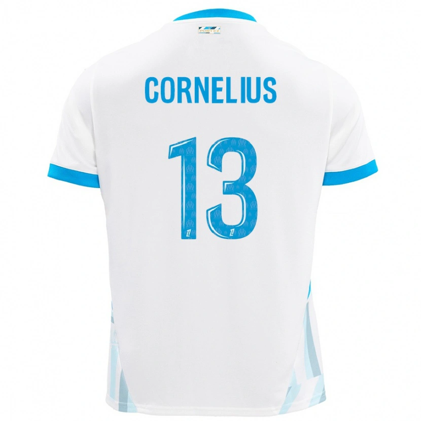 Danxen Kvinnor Derek Cornelius #13 Vit Himmelsblå Hemmatröja Matchtröjor 2024/25 Tröjor T-Tröja