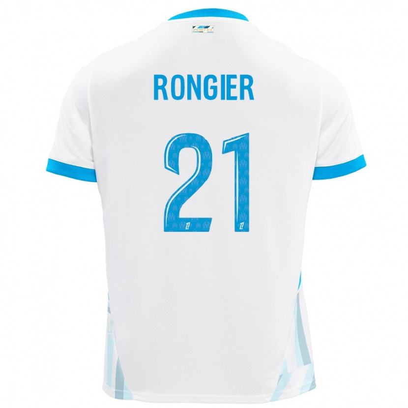 Danxen Kvinnor Valentin Rongier #21 Vit Himmelsblå Hemmatröja Matchtröjor 2024/25 Tröjor T-Tröja