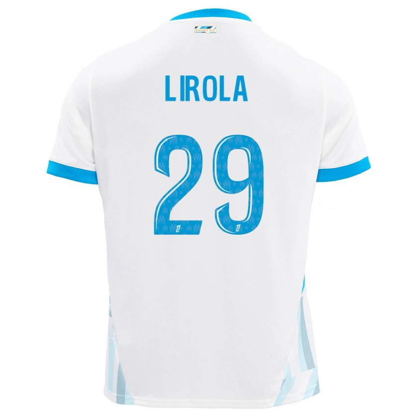 Danxen Kvinnor Pol Lirola #29 Vit Himmelsblå Hemmatröja Matchtröjor 2024/25 Tröjor T-Tröja