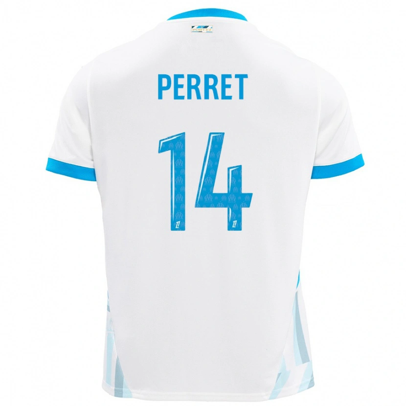 Danxen Kvinnor Jenny Perret #14 Vit Himmelsblå Hemmatröja Matchtröjor 2024/25 Tröjor T-Tröja