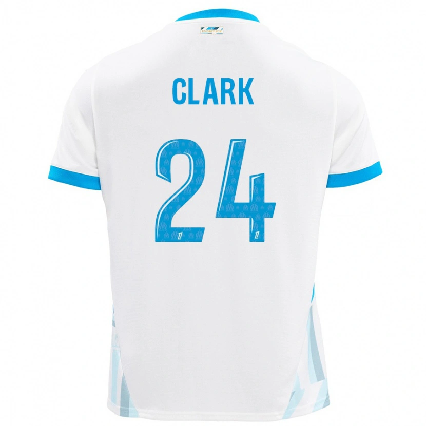 Danxen Kvinnor Ashley Clark #24 Vit Himmelsblå Hemmatröja Matchtröjor 2024/25 Tröjor T-Tröja