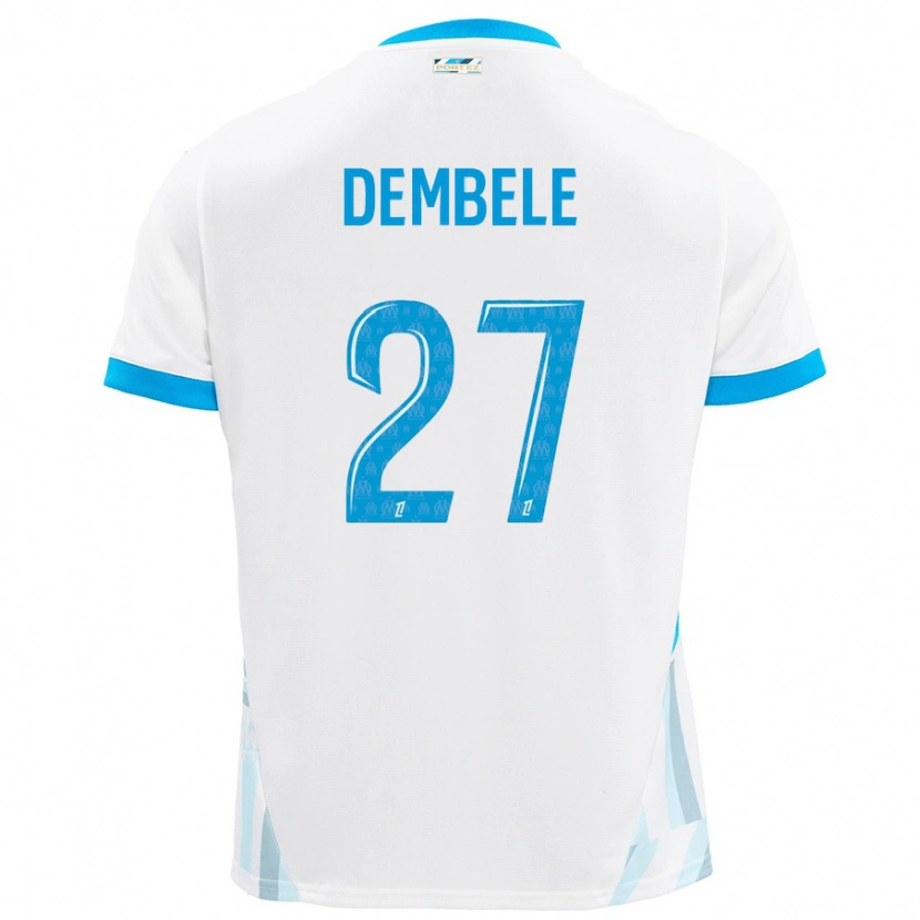 Danxen Kvinnor Coumba Dembélé #27 Vit Himmelsblå Hemmatröja Matchtröjor 2024/25 Tröjor T-Tröja