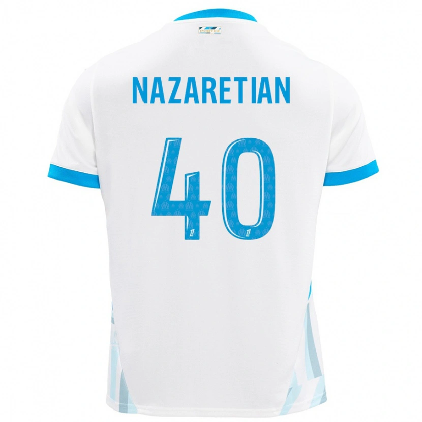 Danxen Kvinnor Manuel Nazaretian #40 Vit Himmelsblå Hemmatröja Matchtröjor 2024/25 Tröjor T-Tröja