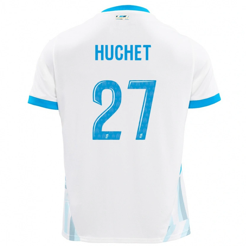 Danxen Kvinnor Sarah Huchet #27 Vit Himmelsblå Hemmatröja Matchtröjor 2024/25 Tröjor T-Tröja