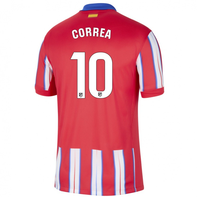 Danxen Kvinnor Ángel Correa #10 Röd Vit Blå Hemmatröja Matchtröjor 2024/25 Tröjor T-Tröja