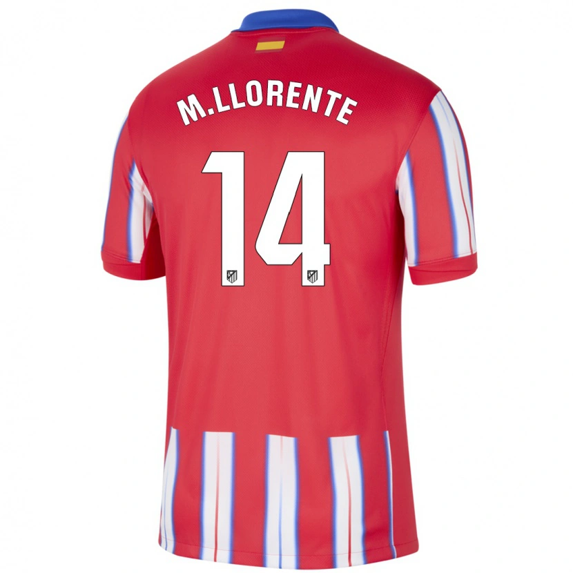 Danxen Kvinnor Marcos Llorente #14 Röd Vit Blå Hemmatröja Matchtröjor 2024/25 Tröjor T-Tröja