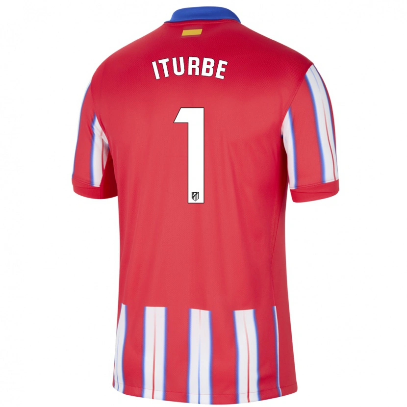 Danxen Kvinnor Alejandro Iturbe #1 Röd Vit Blå Hemmatröja Matchtröjor 2024/25 Tröjor T-Tröja