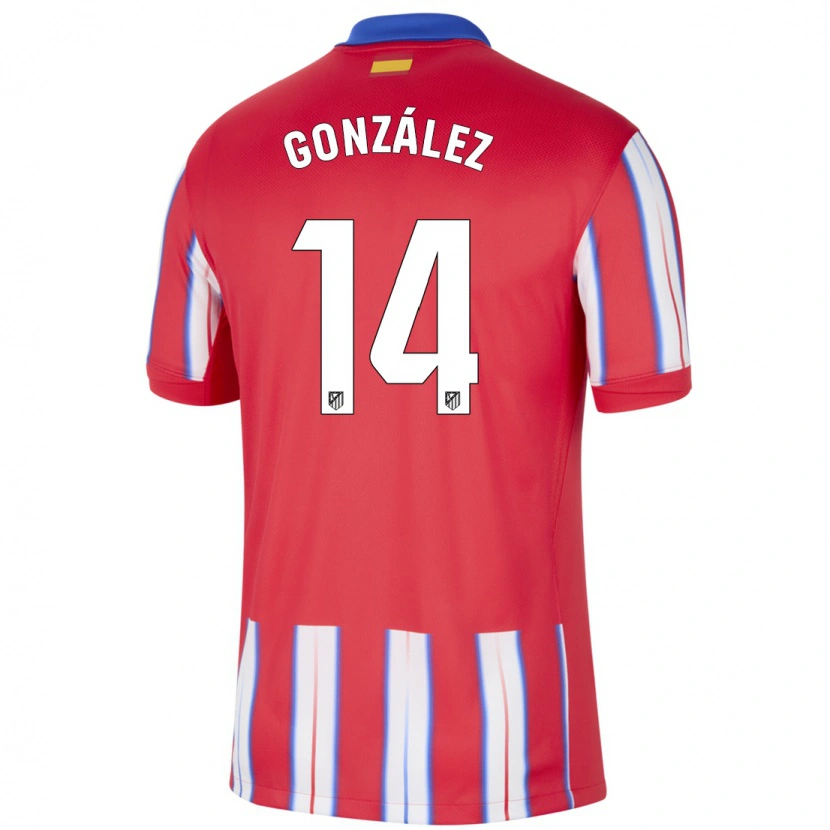 Danxen Kvinnor Joaquín González #14 Röd Vit Blå Hemmatröja Matchtröjor 2024/25 Tröjor T-Tröja