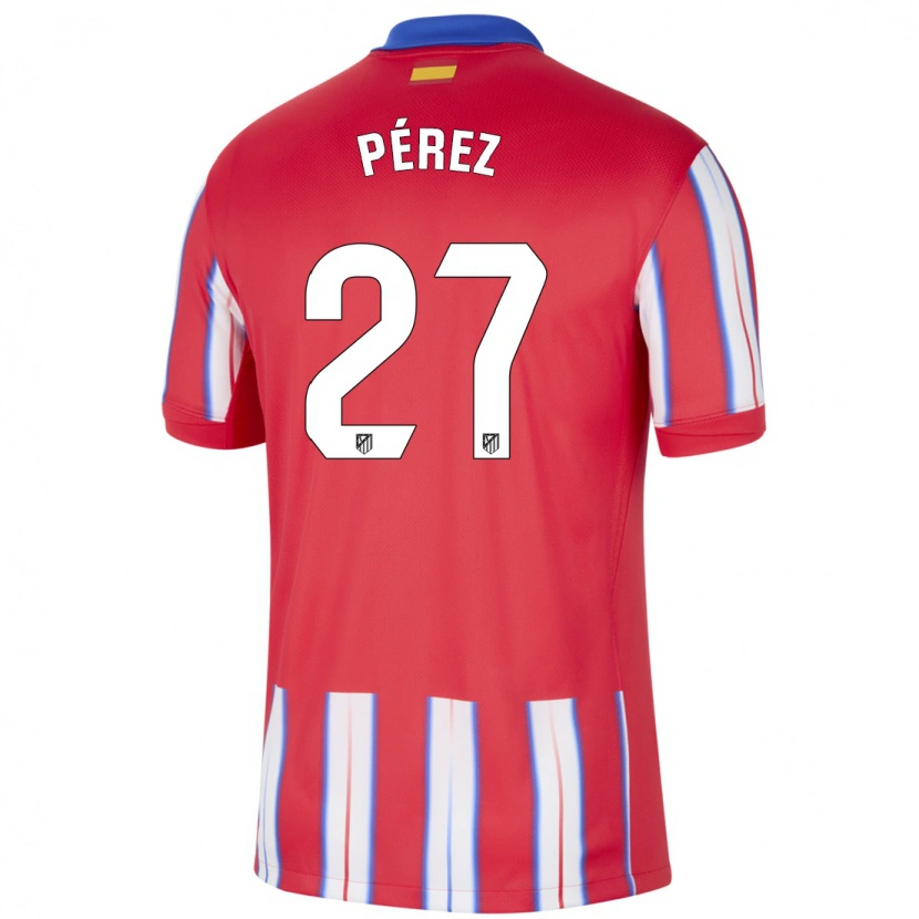 Danxen Kvinnor Noé Pérez #27 Röd Vit Blå Hemmatröja Matchtröjor 2024/25 Tröjor T-Tröja