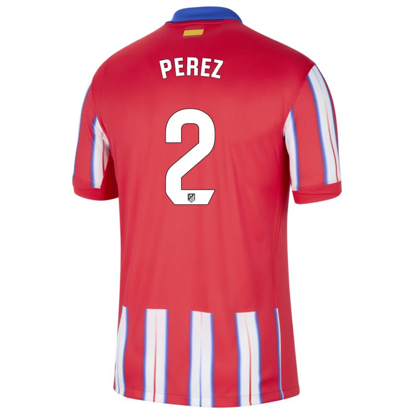 Danxen Kvinnor Xènia Pérez #2 Röd Vit Blå Hemmatröja Matchtröjor 2024/25 Tröjor T-Tröja