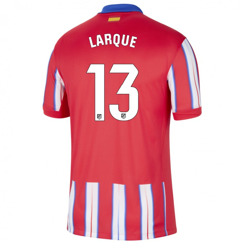 Danxen Kvinnor Patricia Larqué #13 Röd Vit Blå Hemmatröja Matchtröjor 2024/25 Tröjor T-Tröja