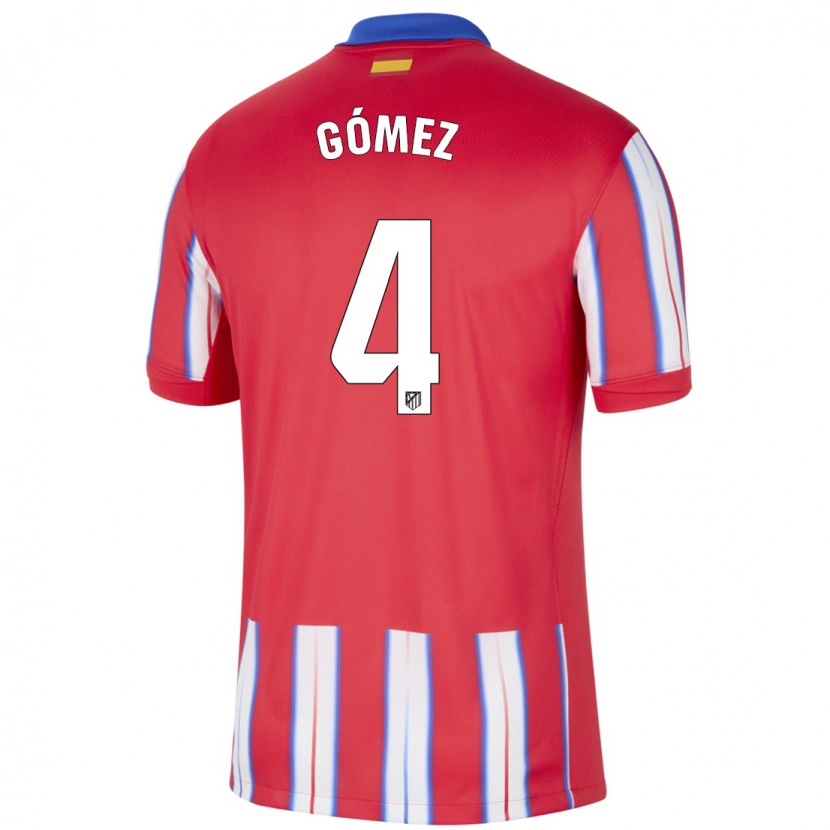 Danxen Kvinnor Mariano Gómez #4 Röd Vit Blå Hemmatröja Matchtröjor 2024/25 Tröjor T-Tröja