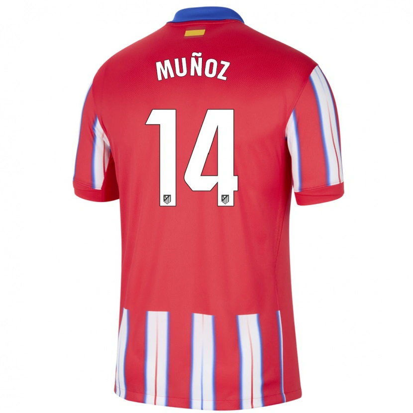 Danxen Kvinnor David Muñoz #14 Röd Vit Blå Hemmatröja Matchtröjor 2024/25 Tröjor T-Tröja