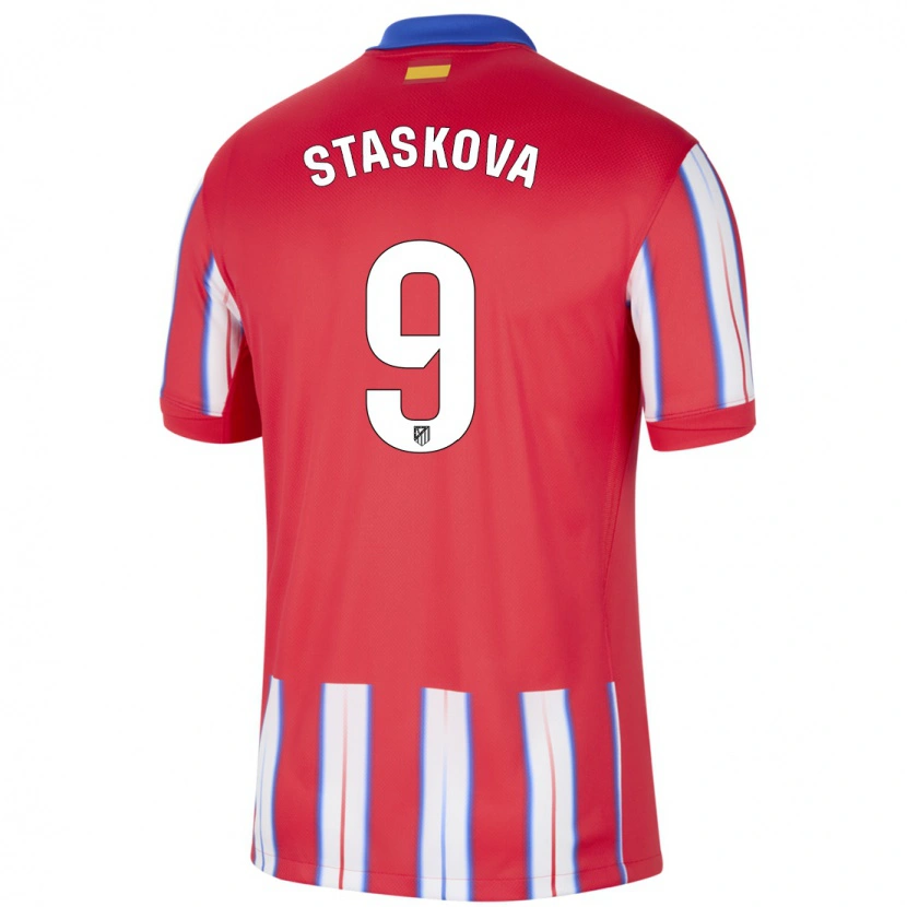 Danxen Kvinnor Andrea Staskova #9 Röd Vit Blå Hemmatröja Matchtröjor 2024/25 Tröjor T-Tröja