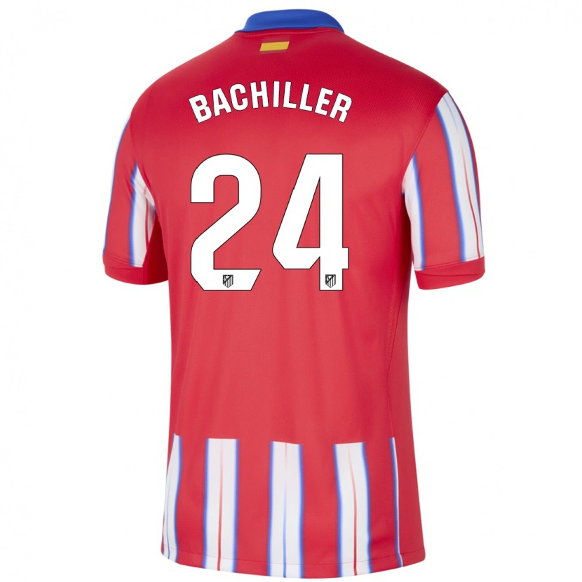 Danxen Kvinnor Iker Bachiller #24 Röd Vit Blå Hemmatröja Matchtröjor 2024/25 Tröjor T-Tröja