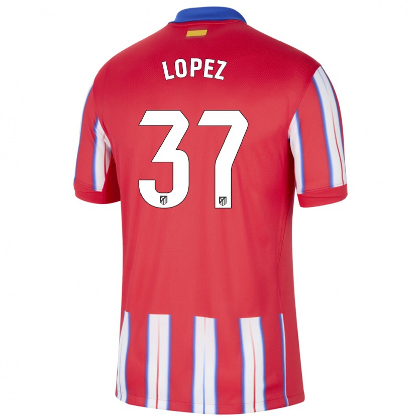 Danxen Kvinnor Alex Lopez #37 Röd Vit Blå Hemmatröja Matchtröjor 2024/25 Tröjor T-Tröja