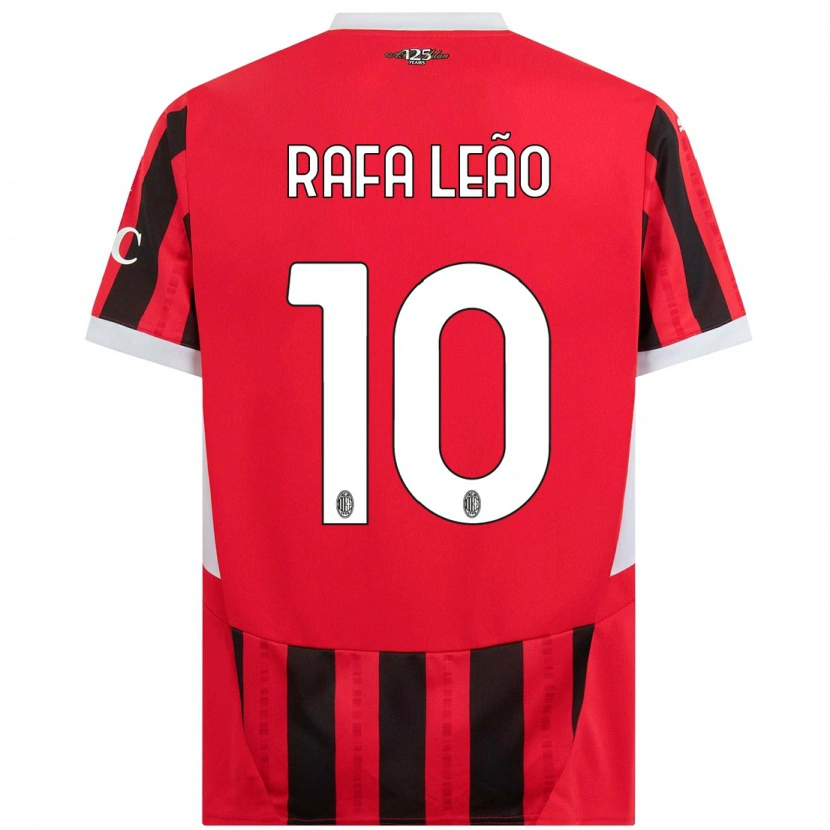 Danxen Kvinnor Rafael Leão #10 Röd Svart Hemmatröja Matchtröjor 2024/25 Tröjor T-Tröja