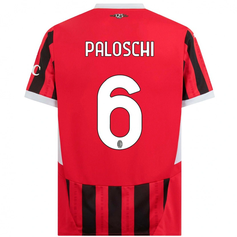 Danxen Kvinnor Dorian Paloschi #6 Röd Svart Hemmatröja Matchtröjor 2024/25 Tröjor T-Tröja
