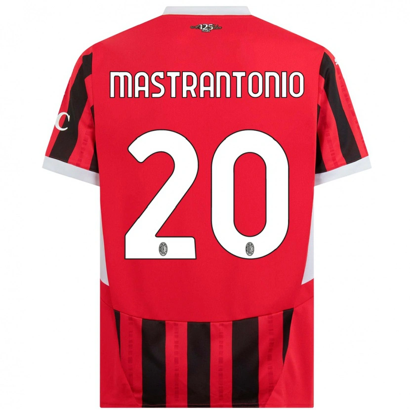 Danxen Kvinnor Davide Mastrantonio #20 Röd Svart Hemmatröja Matchtröjor 2024/25 Tröjor T-Tröja