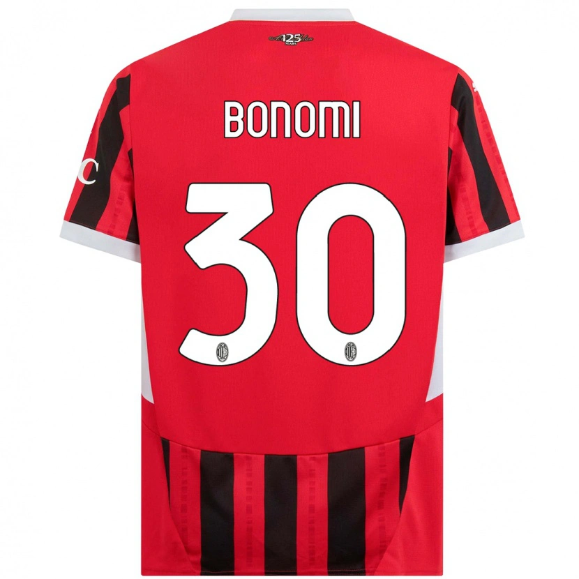 Danxen Kvinnor Alessandro Bonomi #30 Röd Svart Hemmatröja Matchtröjor 2024/25 Tröjor T-Tröja