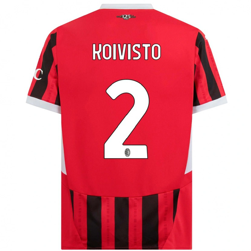 Danxen Kvinnor Emma Koivisto #2 Röd Svart Hemmatröja Matchtröjor 2024/25 Tröjor T-Tröja