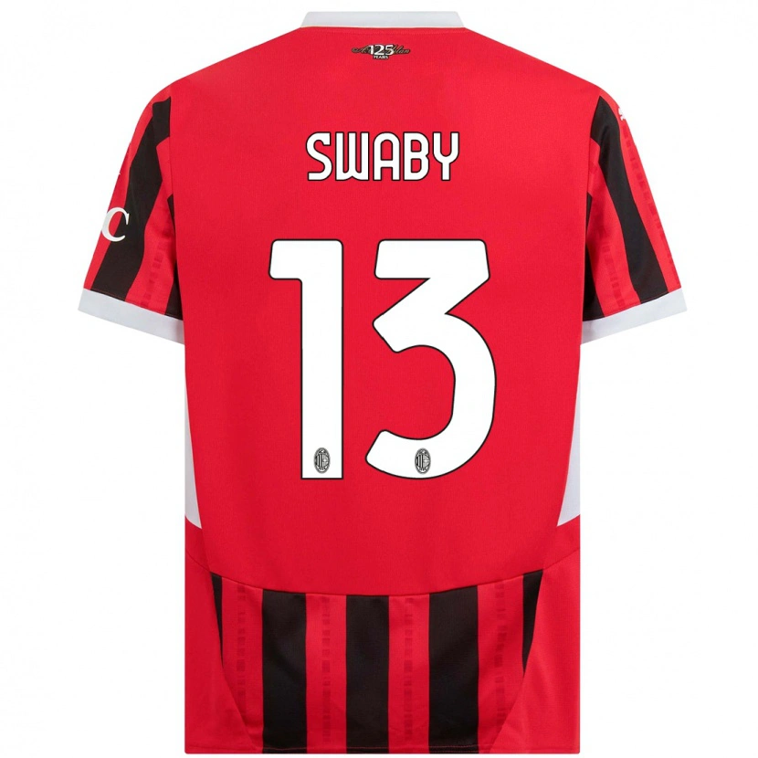 Danxen Kvinnor Allyson Swaby #13 Röd Svart Hemmatröja Matchtröjor 2024/25 Tröjor T-Tröja