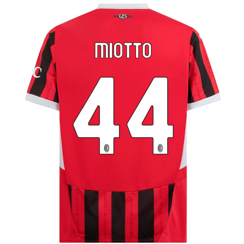 Danxen Kvinnor Giorgia Miotto #44 Röd Svart Hemmatröja Matchtröjor 2024/25 Tröjor T-Tröja