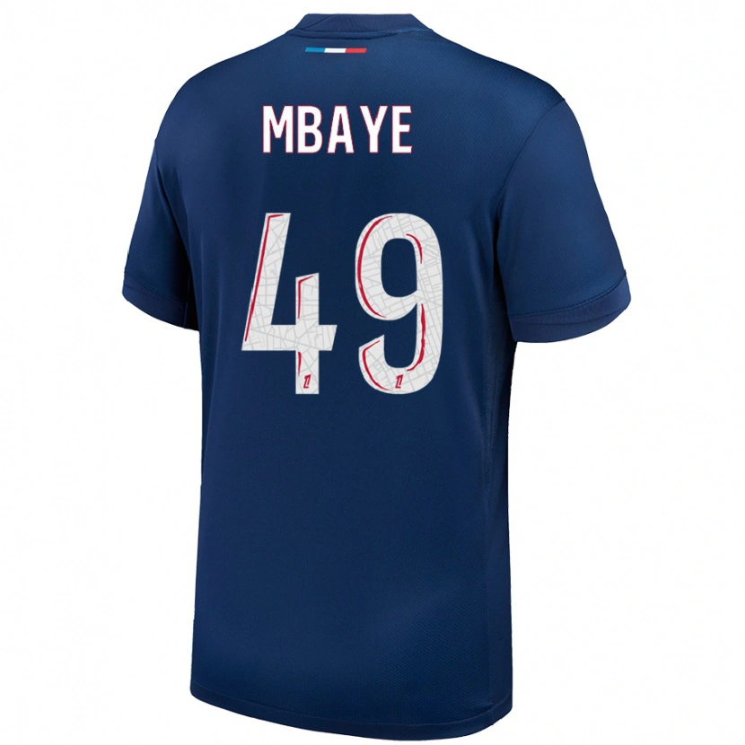 Danxen Kvinnor Ibrahim Mbaye #49 Marinblå Vit Hemmatröja Matchtröjor 2024/25 Tröjor T-Tröja