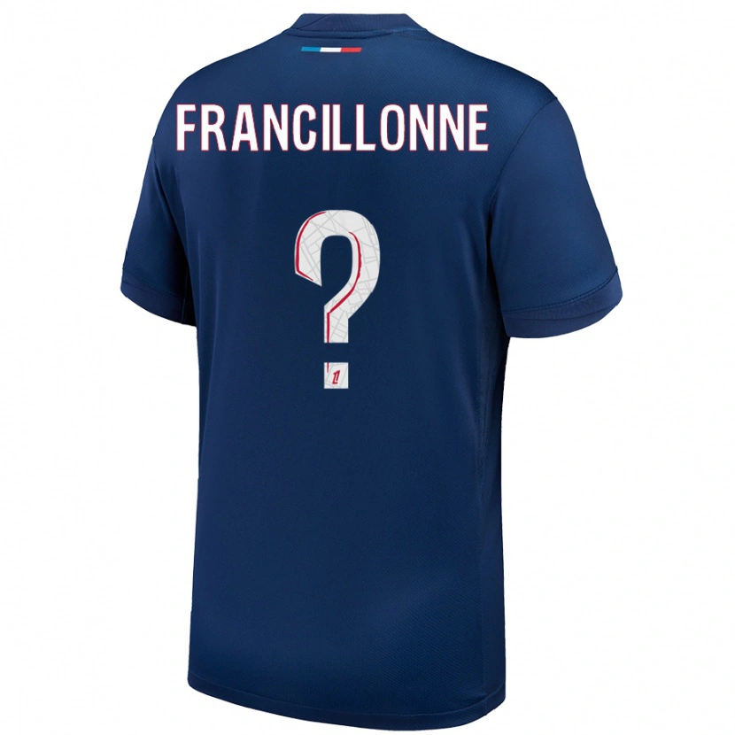 Danxen Kvinnor Bryan Francillonne #0 Marinblå Vit Hemmatröja Matchtröjor 2024/25 Tröjor T-Tröja