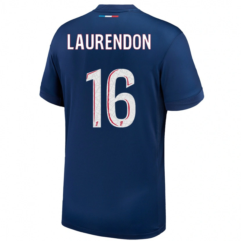 Danxen Kvinnor Bilal Laurendon #16 Marinblå Vit Hemmatröja Matchtröjor 2024/25 Tröjor T-Tröja