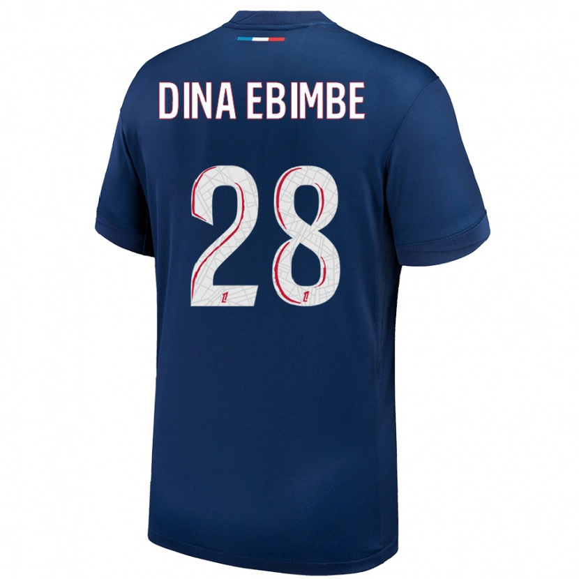 Danxen Kvinnor Eric Junior Dina Ebimbe #28 Marinblå Vit Hemmatröja Matchtröjor 2024/25 Tröjor T-Tröja