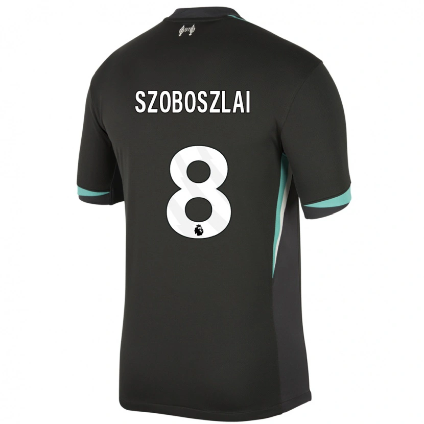 Danxen Kvinnor Dominik Szoboszlai #8 Svart Antracit Vit Bortatröja Matchtröjor 2024/25 Tröjor T-Tröja
