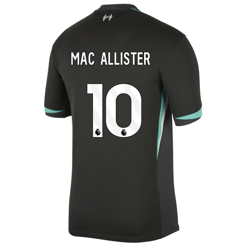 Danxen Kvinnor Alexis Mac Allister #10 Svart Antracit Vit Bortatröja Matchtröjor 2024/25 Tröjor T-Tröja