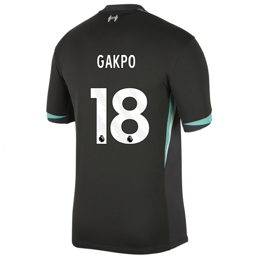 Danxen Kvinnor Cody Gakpo #18 Svart Antracit Vit Bortatröja Matchtröjor 2024/25 Tröjor T-Tröja