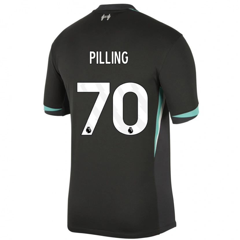 Danxen Kvinnor Tommy Pilling #70 Svart Antracit Vit Bortatröja Matchtröjor 2024/25 Tröjor T-Tröja