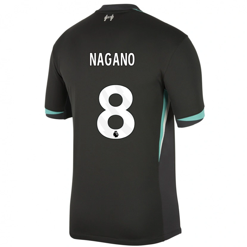 Danxen Kvinnor Fūka Nagano #8 Svart Antracit Vit Bortatröja Matchtröjor 2024/25 Tröjor T-Tröja