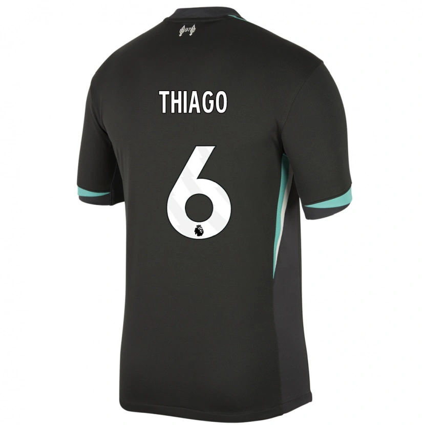 Danxen Kvinnor Thiago #6 Svart Antracit Vit Bortatröja Matchtröjor 2024/25 Tröjor T-Tröja