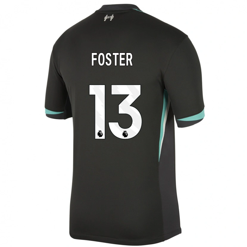 Danxen Kvinnor Rylee Foster #13 Svart Antracit Vit Bortatröja Matchtröjor 2024/25 Tröjor T-Tröja